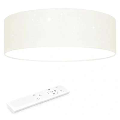 Abbildung von Navaris LED Deckenleuchte 40cm Dimmbar Farbtemperaturwechsel Fernbedienung 22W Stoff Beige Sternenhimmel Wohnzimmer Lampe Schlafzimmer Deckenlampe Decke