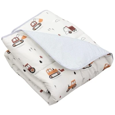 Abbildung von TupTam Krabbeldecke für Baby 120x120 cm Gepolsterte Spieldecke Baumwolle, XXL, OEKO TEX, Weich &amp; Hautfreundlich, Farbe: Bagger Beige