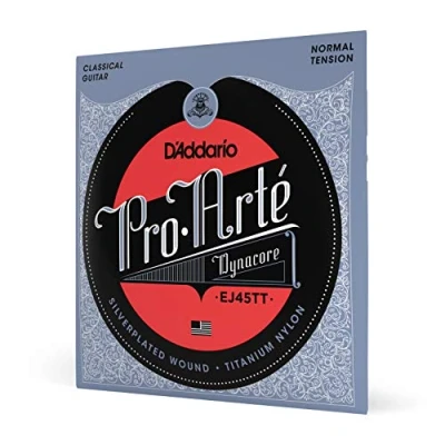 Abbildung von D&#039;Addario Gitarrensaiten Konzertgitarre Nylon Gitarren Saiten Nylonsaiten DER BELIEBTESTEN SAITENMARKE EJ45TT Versilbertes Kupfer/Titanium Normal Tension