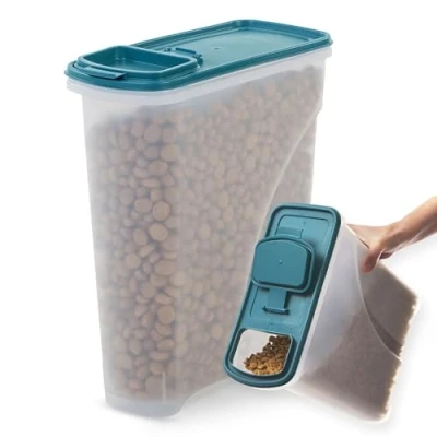 Abbildung von Iris Ohyama, Luftdichte Hundefutterbox, 7 l/3,5 kg, blau, Deckel mit Luftdichtem Verschluss, Kunststoff, für Hunde, Katzen, Leckerlis, Futterbehälter, BPA frei, ATS S