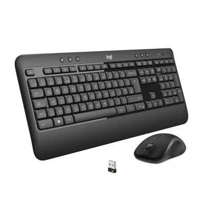 Abbildung von Logitech MK540 Advanced Kabellose Tastatur und Maus Combo Für Windows, 2,4 GHz Unifying USB Empfänger, Sondertasten, 3 Jahre Batterielaufzeit, PC, Laptop, QWERTZ Layout Schwarz