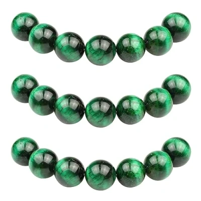 Abbildung von MJDCB Perlen zum Auffädeln 8mm 45 stück Grünes Tigerauge Halbedelsteine mit Loch Natürliche Lose Runde Steinperlen für Herstellung Schmuck Armbänder Halsketten