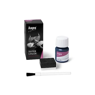 Abbildung von Kaps Super Color Lederfarbe für Naturleder, Synthetik und Textil, Lederfärber, 25 ml, Mitternacht 116