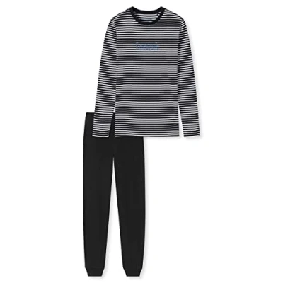 Abbildung von Schiesser Jungen Schlafanzug Lang 100% Organic Bio Baumwolle Größe 140 Bis 176 Pyjamaset, Schwarz_173848, 152 EU