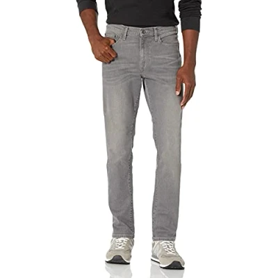 Abbildung von Amazon Essentials Herren Jeans aus Komfortablem Stretch, Schmale Passform (Früher Goodthreads), Grau, 32W / 32L