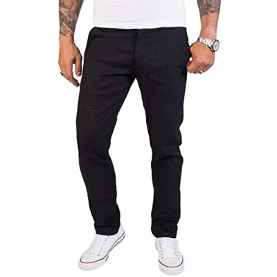 Abbildung von Rock Creek Herren Chino Hose Slim Fit Business Hosen Chinohose Stoffhose Chinos für Männer Casual Elegante RC 2154 Schwarz W31 L30