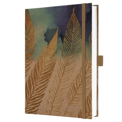 Abbildung von Sigel JN859 Notizbuch A5 liniert, stärkeres 100 g Papier, Geschenkbuch Jolie, Hardcover aus Kraftpapier, 192 Seiten, Pure Feathers, vegan, nachhaltigem Papier