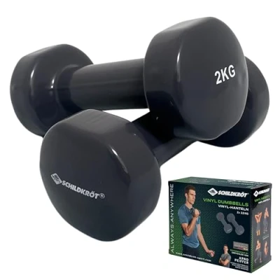 Abbildung von Schildkröt® Vinyl Hantel Set, 2 x 2,0 kg, Anthrazit, in 4 Farb Karton, 960206