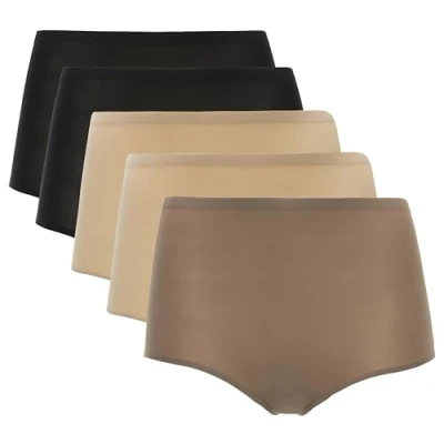 Abbildung von Chantelle SOFTSTRETCH 5er Pack nahtloser &amp; nicht abzeichnender Slip mit hoher Taille, auch unter enger Kleidung, ultrabequem leicht Zweite Haut Dessous Damen Einheitsgröße von 36 bis 44