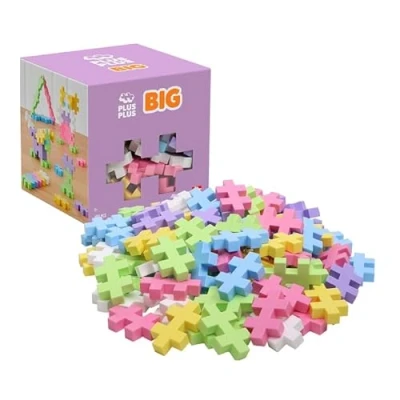 Abbildung von Plus 9603412 Kreativ Bausteine, Big Pastell Set, Geniales Konstruktionsspielzeug, 100 Teile, Pastellfarben Mix