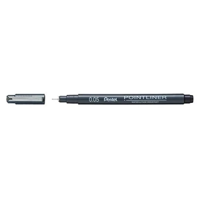 Abbildung von Pentel Pointliner S20P 05A, Fineliner, schwarz, wasserfest und lichtecht, 0,05 mm, 1 stück (1er Pack)