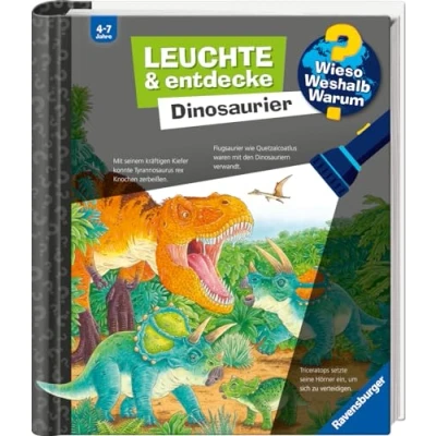 Abbildung von Wieso? Weshalb? Warum? Leuchte und entdecke: Dinosaurier (Taschenlampen Buch mit Folien Klappen)