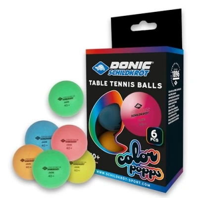 Abbildung von Donic Schildkröt Tischtennisball Colour Popps, 6 farbige Bälle in Poly 40+ Qualität, 649015, bunt