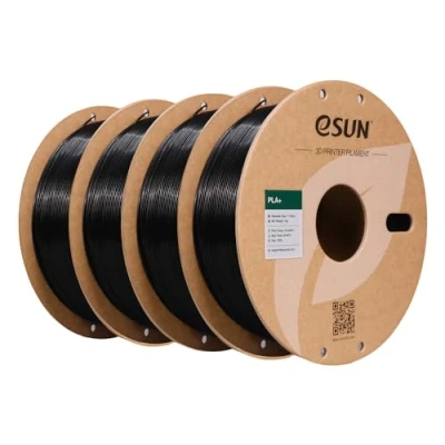 Abbildung von eSUN PLA+ Filament 1.75mm, 3D Drucker PLA Plus, Maßgenauigkeit +/ 0.03mm, 1KG pro Spule, 4 Spulen Druck für Drucker, Schwarz