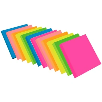 Abbildung von ZCZN Haftnotizen Klebezettel 12 Blöcke x 100 Blatt, Sticky Notes 76 mm in 6 Neonfarben (Blau, Neongrün, Neongelb, Orange, Hellorange, Magenta)