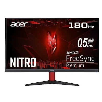 Abbildung von Acer Nitro KG272S3 Gaming Monitor 27 Zoll (69 cm Bildschirm) Full HD, 180Hz, bis zu 0.5ms (GTG), 2xHDMI 2.0, DP 1.2, FreeSync Premium, Schwarz, ‎UM.HX2EE.301