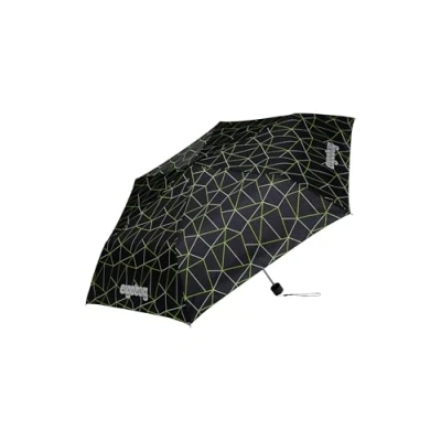 Abbildung von ergobag Regenschirm Kinderschirm für die Schultasche, ultraleicht und klein mit Tasche, reflektierend windfest CyBär Race Schwarz