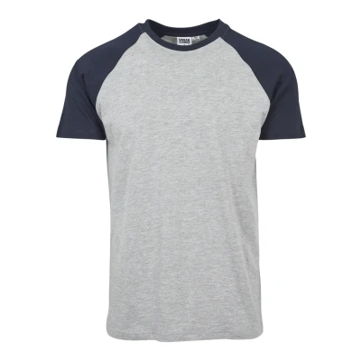 Abbildung von Urban Classics Raglan Contrast Tshirt print, Herren, Größe: 3XL, Grey/navy