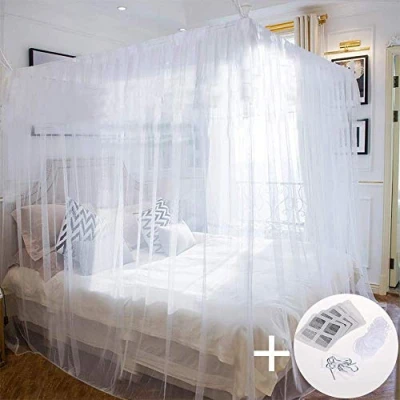 Abbildung von Faburo Moskitonetz Bett, 220x200x200cm, Doppelbett Hause, Reise, MüCkennetz Bett mit 5 Patches, Outdoor für Balkon Camping, Feinmaschig XXL
