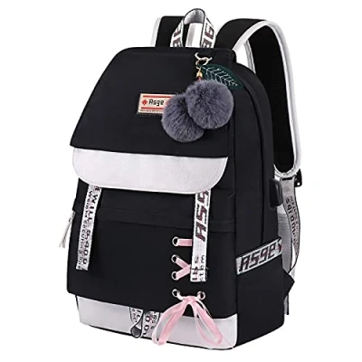 Abbildung von Asge Schulrucksack Mädchen Schulranzen mit Ergonomischem Design Schultasche Campus Backpack Nylon Wasserdicht Daypacks Damen Freizeitrucksack Teenager Rucksäcke Modisch Schule Bag