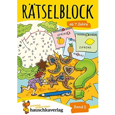 Abbildung von Rätselblock ab 7 Jahre Band 2: Bunter Rätselspaß für Kinder Kreuzworträtsel, Punkt zu Punkt, knobeln und logisches Denken fördern (Rätselbücher, 638)