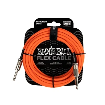 Abbildung von Ernie Ball Flex Instrumentenkabel gerade/gerade 6,1 m (20 ft) Orange