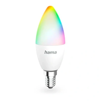 Abbildung von Hama Smarte WLAN LED Lampe, E14, Matter, 4,9W, RGBW, für Sprach /App Steuerung, Weiß