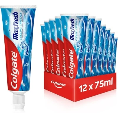 Abbildung von Colgate Zahnpasta Max Fresh Cooling Crystals 12x75 ml effektive Zahnreinigung für langanhaltende Frische und ein sauberes Mundgefühl hält die Zähne weiß bekämpft Karies