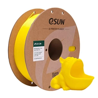 Abbildung von eSUN PLA Filament 1.75mm, Modifiziertes 3D Drucker PLA, Maßgenauigkeit +/ 0.03mm, 1KG Spule (2.2 LBS) Druck für (E Gelb, Lite 1KG)