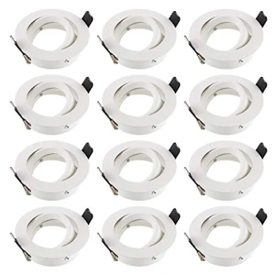 Abbildung von SEBSON Gehäuse für Einbaustrahler mit GU10 Fassung LED Halogen 230V Schwenkbarer Einbaurahmen, Lochdurchmesser 75mm (min. 73mm, max. 77mm) Deckenbeleuchtung 12er Set