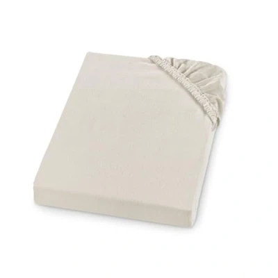 Abbildung von sleepling Biber Spannbetttuch, Feinbiber Spannbettlaken, Made in Germany, 100% Baumwolle, Matratzen bis 23 cm Höhe, Rundum Gummizug, Ökotex, waschbar 60 Grad, 180 x 200, Creme