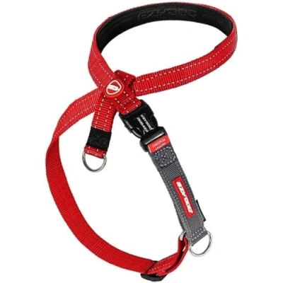 Abbildung von EzyDog Anti Zieh Geschirr Hund Crosscheck Hundegeschirr für Kleine, Mittelgroße und Große Hunde, Hundetraining Zubehör, Reflektierendes, Größenverstellbar (XL, Rot)