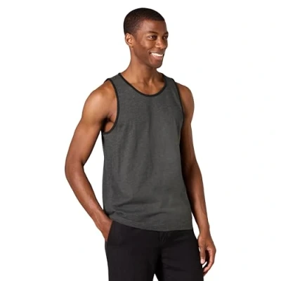 Abbildung von Amazon Essentials Herren Tanktop, Normale Passform, Schwarz Dunkelgrau Meliert, XL