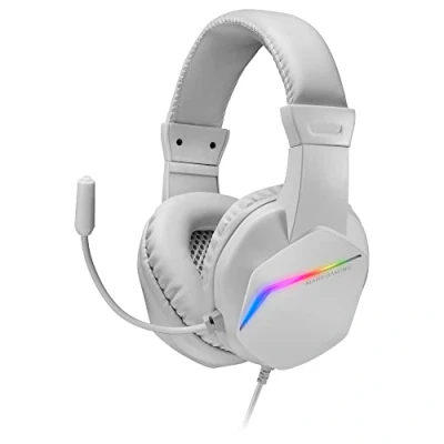 Abbildung von MARSGAMING Gaming MH122, FRGB Over Ear Kopfhörer mit Mikrofon, HiFi Sound, Geräuschunterdrückung, Ultraleichtgewicht, PS4 PS5 Xbox Switch Tablet Windows Mac, Weiß, MH122W, Large