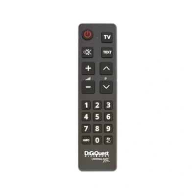 Abbildung von Universal Fernbedienung Easy für alle Fernseher Große Tasten erhöhte Sichtbarkeit. Ideal auch Hoteleinrichtungen, Krankenhaus. Hält die Einstellungen ohne Batterien bei.