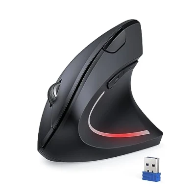 Abbildung von TECKNET Wireless Vertikale Ergonomische Maus, 4800 DPI 5 Tasten Kabellose Optische 2.4G USB Vertical Ergonomic Optical Mouse Kabellos für Windows und Mac OS