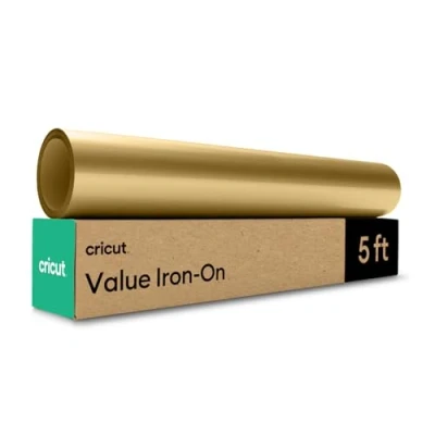 Abbildung von Cricut Value Bügelfolie Gold 30,5 cm x 152,4