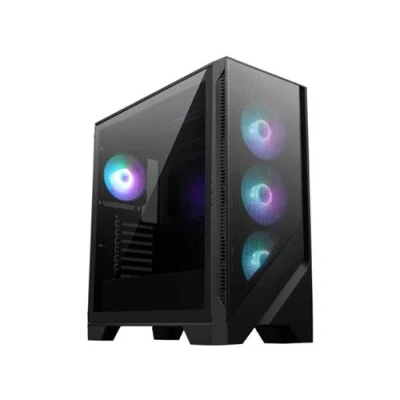 Abbildung von MSI MAG Forge 320R Airflow Mid Tower PC Gehäuse ATX Kapazität, RTX 40 GPU Unterstützung, ARGB Lüfter, magnetische Staubfilter, gehärtetes Glas, 1 6 Steuerkarte, USB 3.2 Generation Typ A