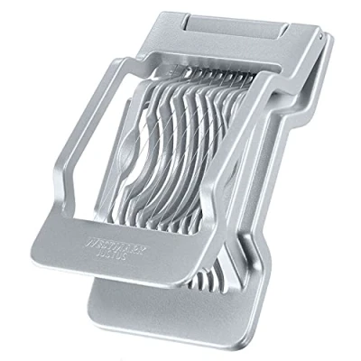 Abbildung von Westmark Eierteiler für runde und ovale Scheiben, einzeln gespannte Schneiddrähte aus Edelstahl, Aluminium/Rostfreier Justus, Grau, 10402260