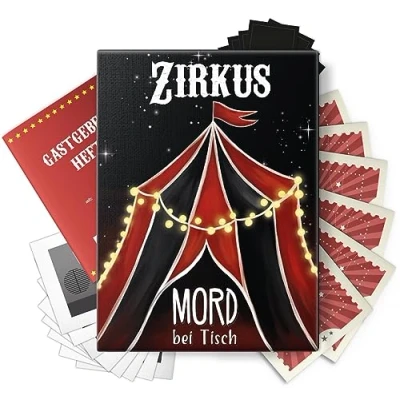 Abbildung von Mord bei Tisch Krimidinner für Zuhause 6 bis 8 Personen Der Zirkus Fall Das Krimi Spiel ab 16 Jahren Ideal als Dinner eine mörderische Dinnerparty