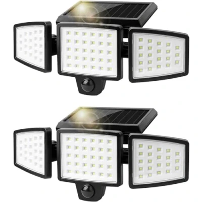 Abbildung von Lepro Solarlampen für Außen mit Bewegungsmelder, 360 Beleuchtungswinkel, 1000 Lumen 6W LED Aussen, IP65 Wasserdicht, 270Drehbar Solar Außenleuchte Garten Balkon Garage, 2 Pack