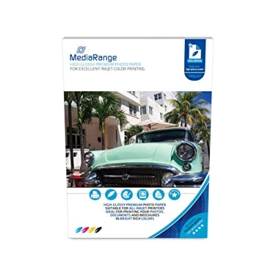 Abbildung von MediaRange DIN A4 Fotopapier für Tintenstrahldrucker, hochglänzend, 180g, 50 Blatt