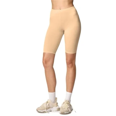 Abbildung von Merry Style Damen Sport Leggings kurz Sportleggings Radlerhose Sporthose aus Viskose MS10 145 (Nude, L)