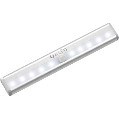 Abbildung von OxyLED Schranklicht mit Bewegungsmelder, Schrankbeleuchtung LED Bewegungsmelder Innen Batterie Stick On Magnetstreifen Auto Ein/Aus Schranklampe für Treppe Küchen