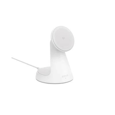Abbildung von Anker MagGo MagSafe kompatibles 2 in 1 Ladegerät, Qi2 Zertifiziert 15W Schnellladegerät Ständer, Einstellbar stabil, Für iPhone 16/15/14/13/12, AirPods Pro und mehr (Ohne Netzteil)