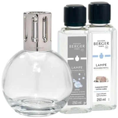 Abbildung von MAISON Berger Lampe Essentielle Ronde Set 1 + Air Pur Refill 250ml Caresse de Coton Feine, homogene und langanhaltende Diffusion