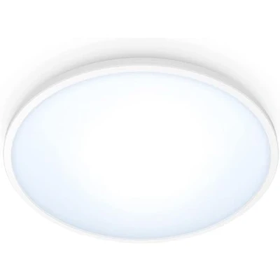 Abbildung von WiZ Tunable White Superslim Deckenleuchte (16 W, Ø 29,2 cm), LED Leuchte mit warm bis kaltweißem dimmbarem Licht, smarte Lichtsteuerung über WLAN per Stimme/App, weiß