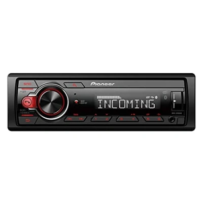 Abbildung von Pioneer MVH 330DAB AN, 1DIN Autoradio mit RDS und DAB+, USB, AUX Eingang, Bluetooth, geringe Einbautiefe DAB Antenne, Rot,Weiß