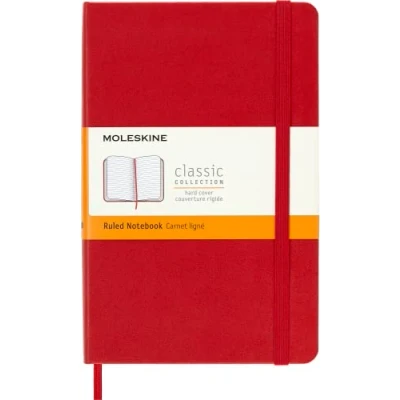 Abbildung von Moleskine Notizbuch mit linierten Seiten, Rot (Scharlachrot), Medium, 11,5 x 18 cm