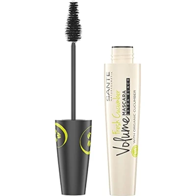 Abbildung von SANTE Naturkosmetik Mascara, Schwarze Wimperntusche für volle Wimpern, Vegane Formel mit Bio Gurkenextrakt, Fresh Cucumber Volume 1 x 12 ml